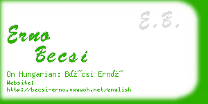 erno becsi business card